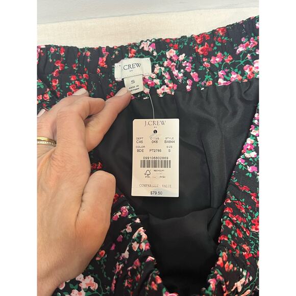 NWT J Crew Floral Novelty Pull-On Stretch Waist Midi Skirt Size S - Picture 4 of 7